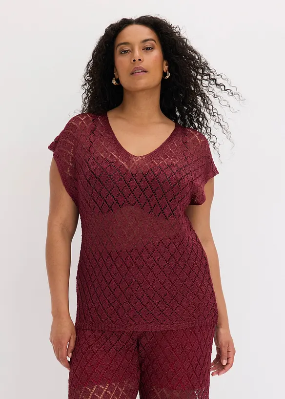 T-shirt en maille &agrave; sequins, bonprix