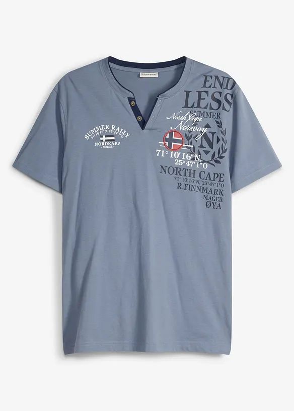 T-shirt col tunisien 100% coton, bonprix