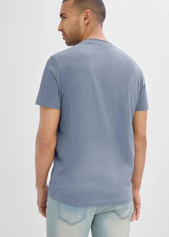 T-shirt col tunisien 100% coton, bonprix