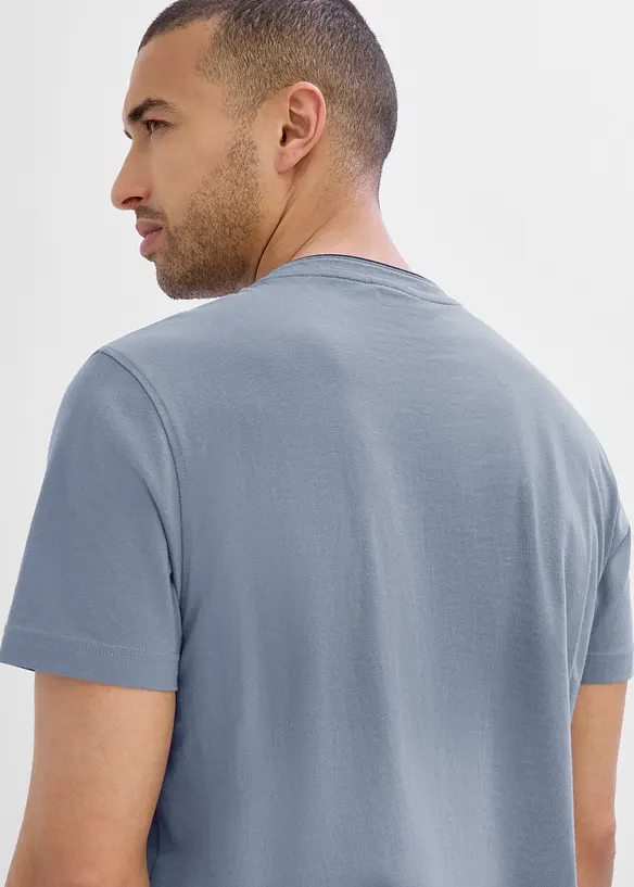 T-shirt col tunisien 100% coton, bonprix