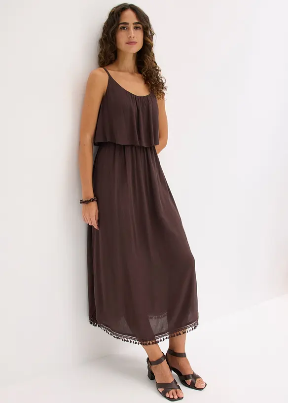 Robe longue en viscose textur&eacute;e, bonprix