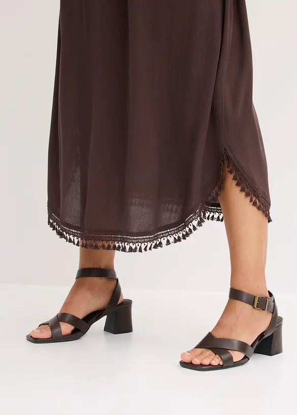 Robe longue en viscose textur&eacute;e, bonprix