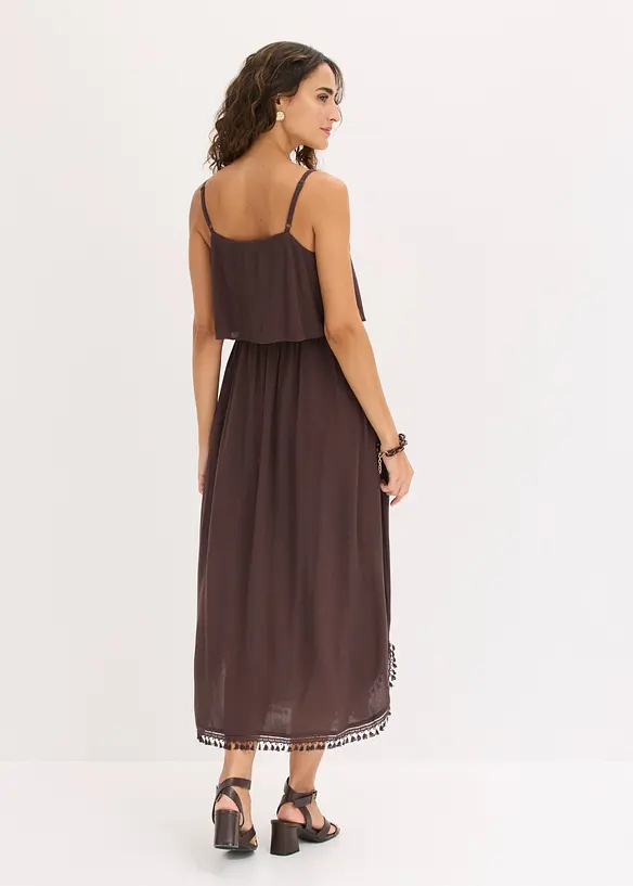 Robe longue en viscose textur&eacute;e, bonprix