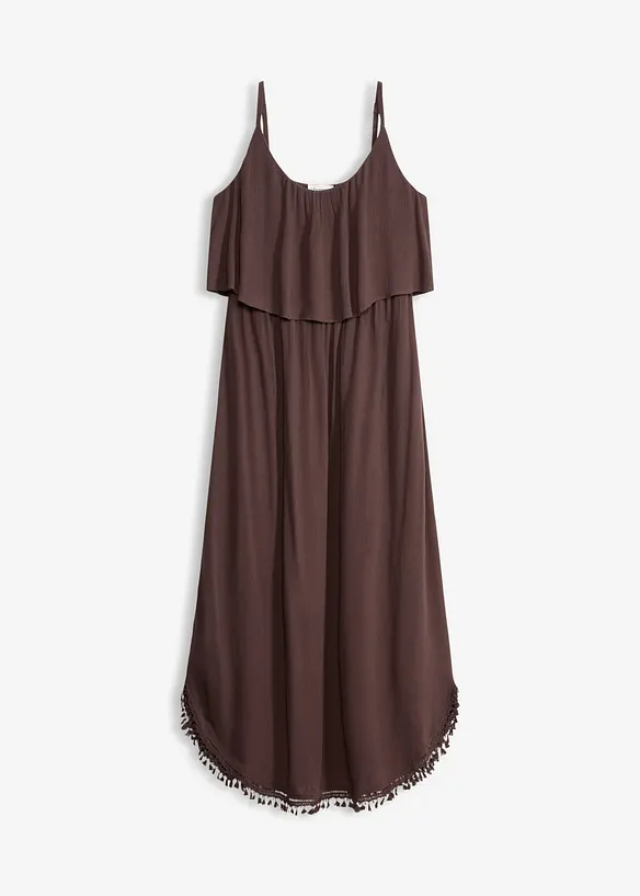Robe longue en viscose textur&eacute;e, bonprix