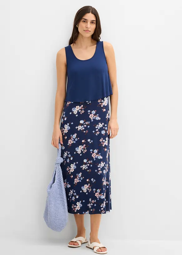 Shirt-Maxikleid aus feiner Viskose, bonprix