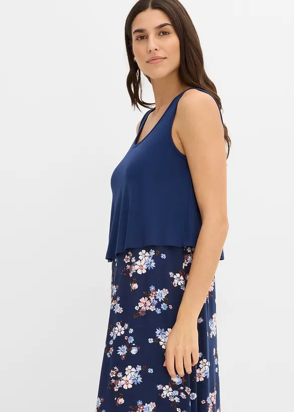 Shirt-Maxikleid aus feiner Viskose, bonprix