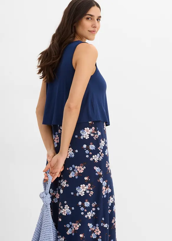 Shirt-Maxikleid aus feiner Viskose, bonprix