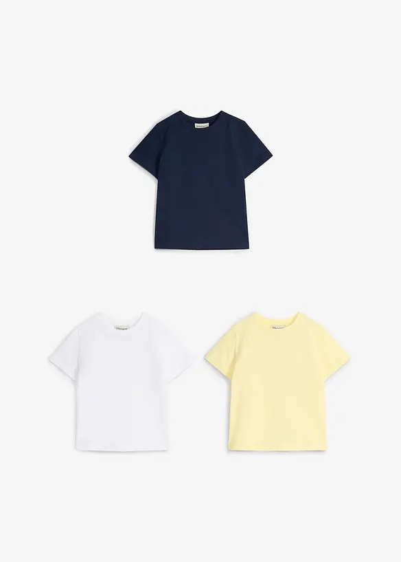 Lot de 3 T-shirts 100% coton, bonprix