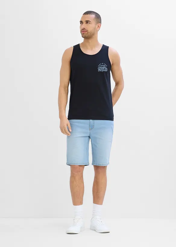 Lot de 2 bermudas en jean extensible, regular, bonprix