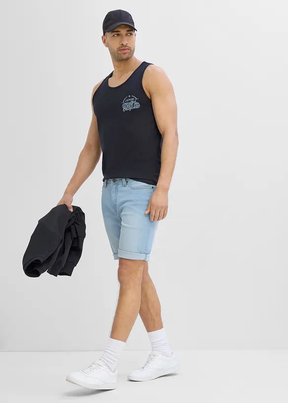 Lot de 2 bermudas en jean extensible, regular, bonprix