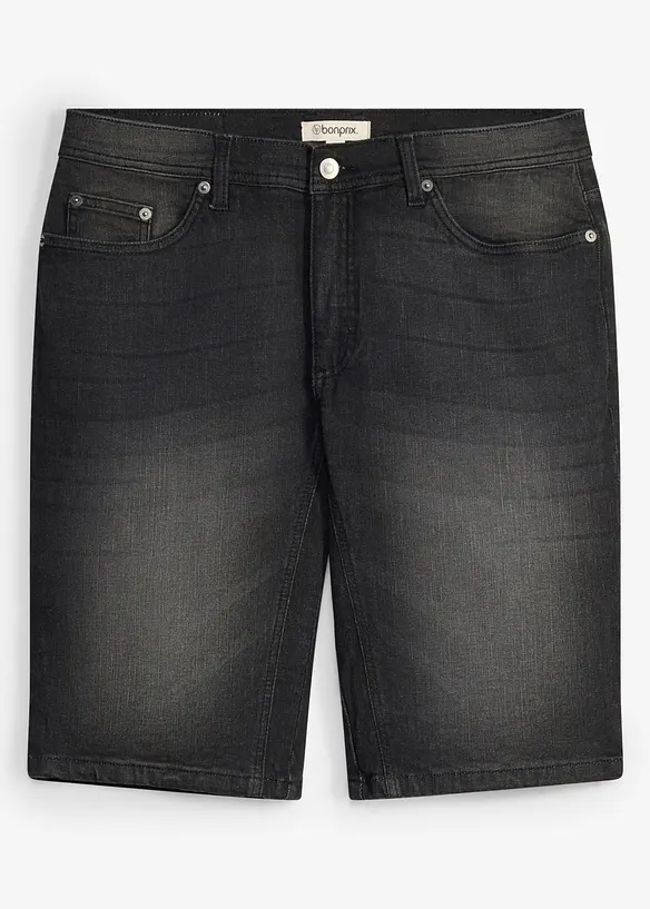 Bermuda en jean extensible avec entrejambe renforc&eacute;, regular, bonprix