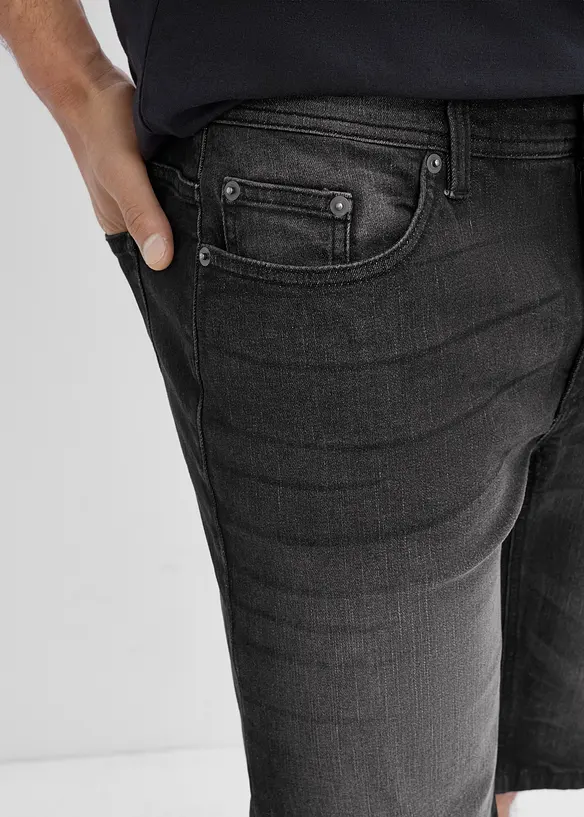 Bermuda en jean extensible avec entrejambe renforc&eacute;, regular, bonprix