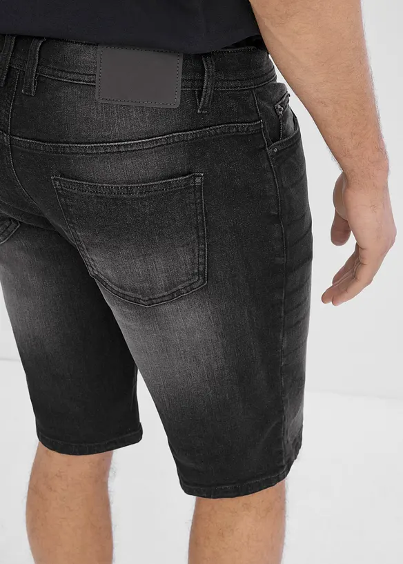 Bermuda en jean extensible avec entrejambe renforc&eacute;, regular, bonprix