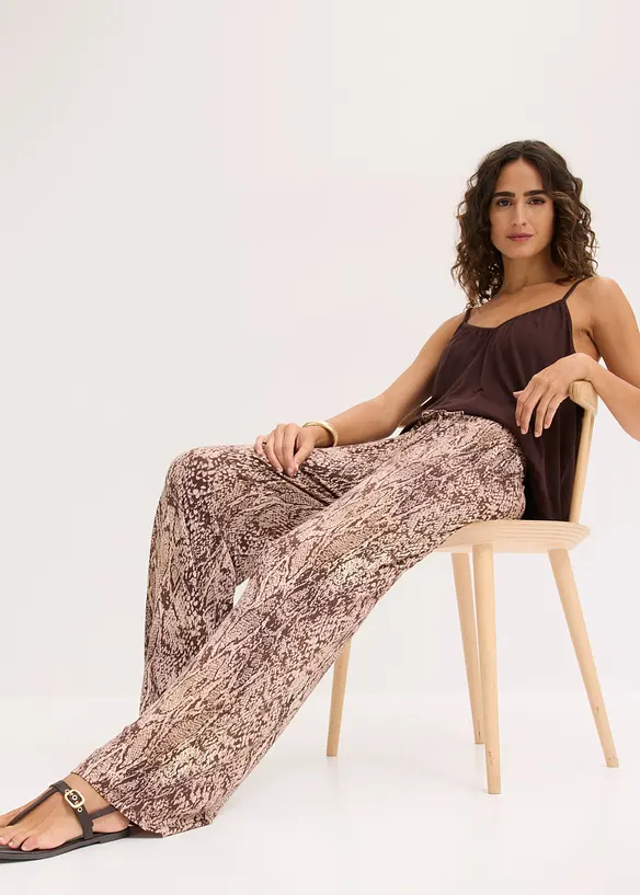 Pantalon fluide en jersey viscose, bonprix