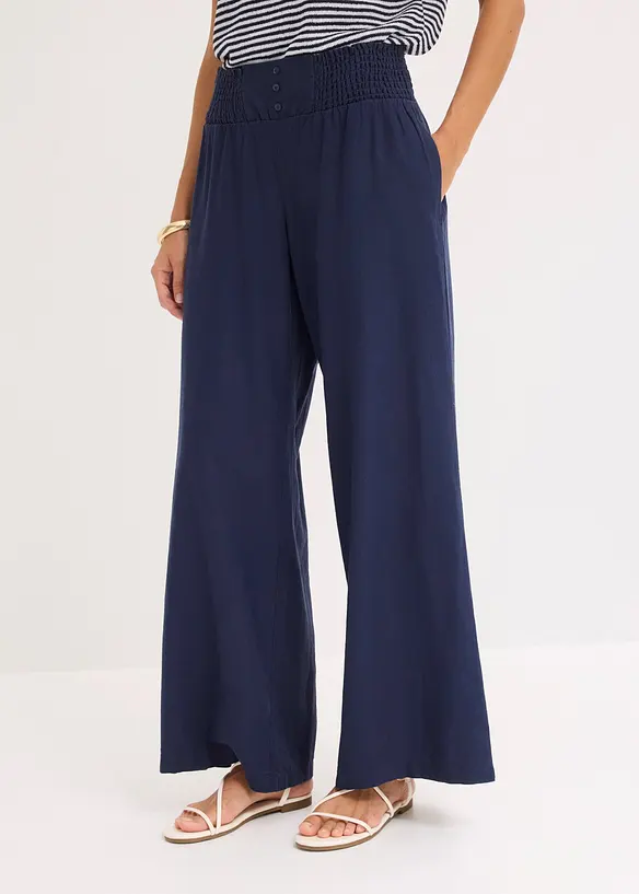 Marlenehose aus luftigem Leinen-Mix, bonprix