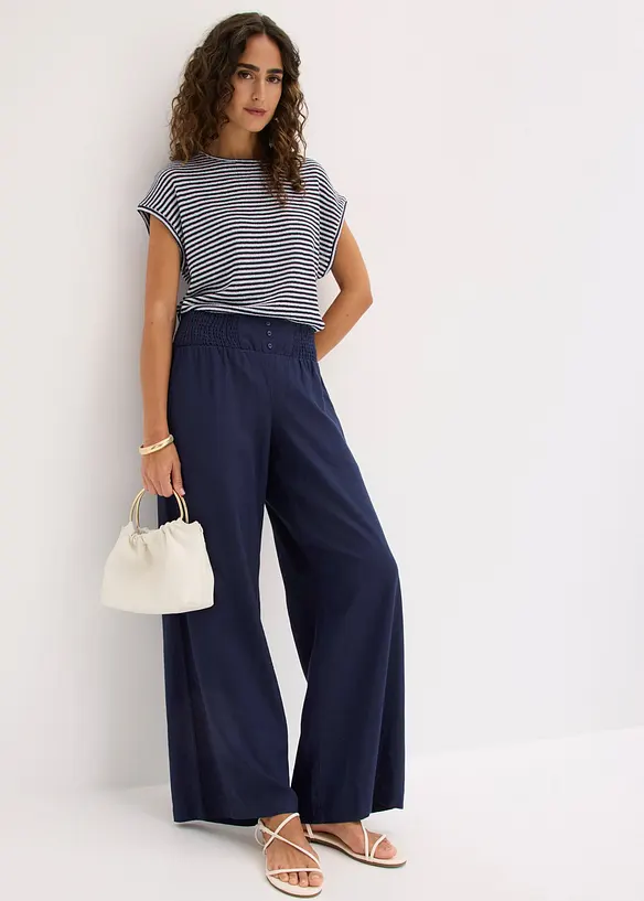 Marlenehose aus luftigem Leinen-Mix, bonprix