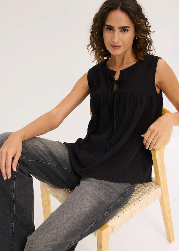 Musselin-Blusentop, bonprix