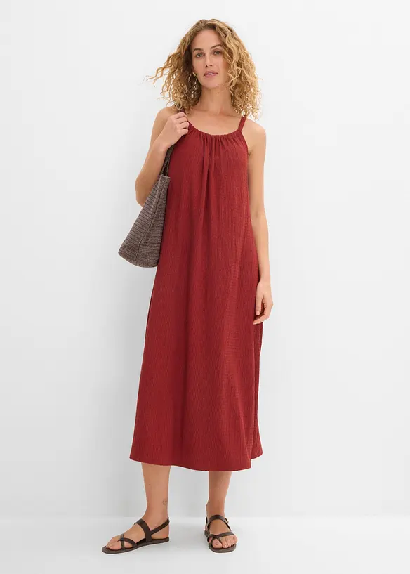 Robe l&eacute;g&egrave;re &agrave; bretelles en cr&ecirc;pe, bonprix