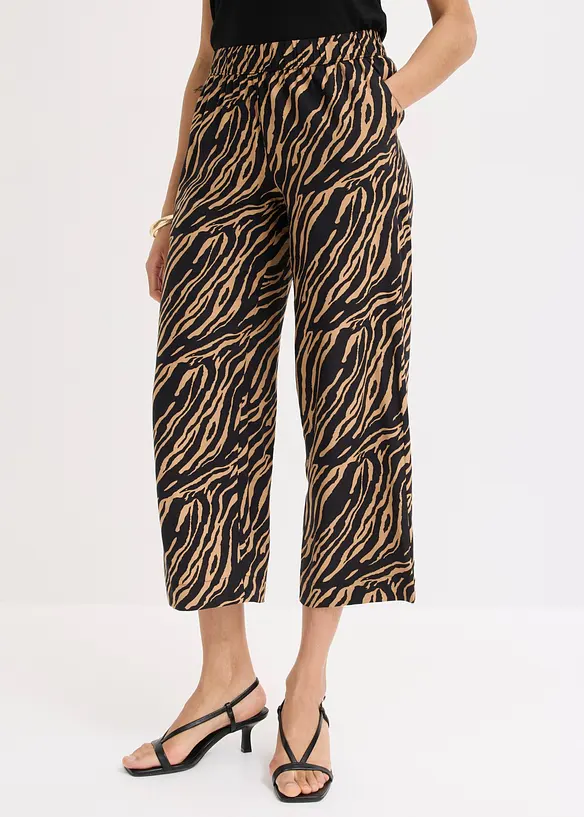Pantalon en viscose, taille &eacute;lastiqu&eacute;e, bonprix