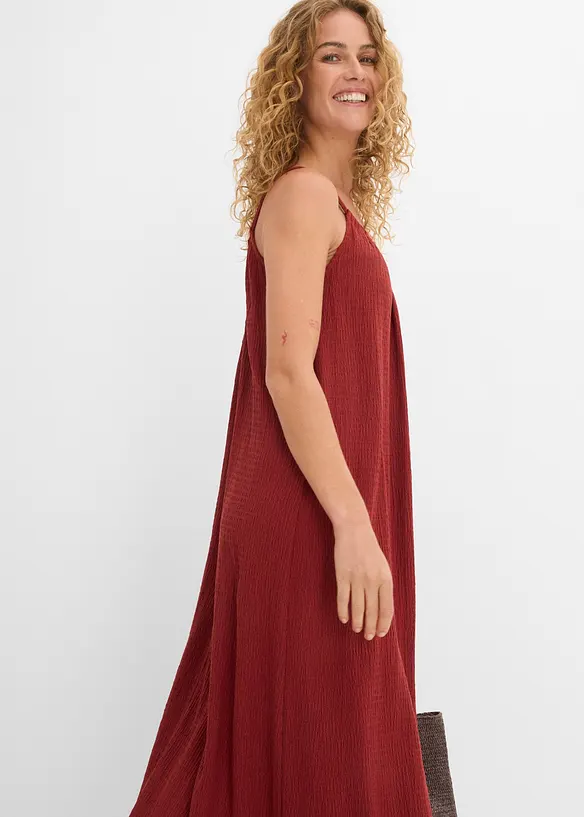Robe l&eacute;g&egrave;re &agrave; bretelles en cr&ecirc;pe, bonprix