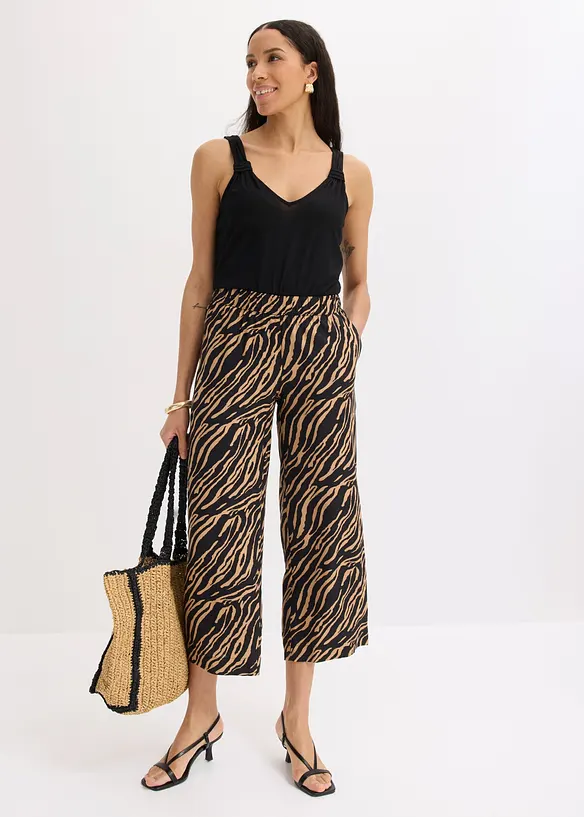 Pantalon en viscose, taille &eacute;lastiqu&eacute;e, bonprix
