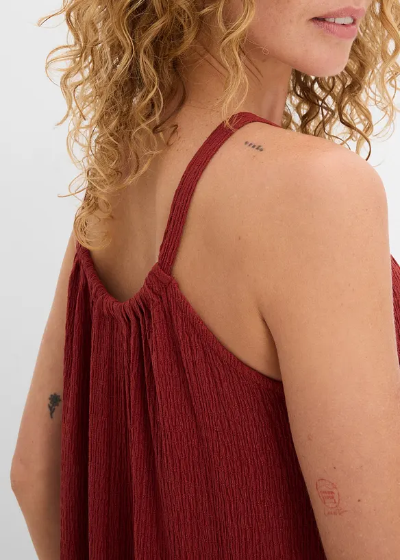 Robe l&eacute;g&egrave;re &agrave; bretelles en cr&ecirc;pe, bonprix