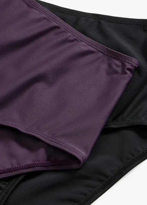 Lot de 2 bas de maillot taille haute, bonprix