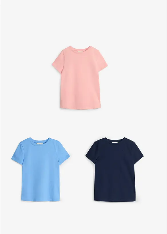 Lot de 3 T-shirts 100% coton, bonprix