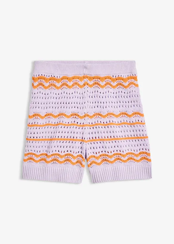 Short en maille a&eacute;rienne coton et lin, bonprix