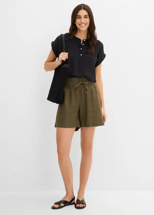 Short en lin m&eacute;lang&eacute;, bonprix