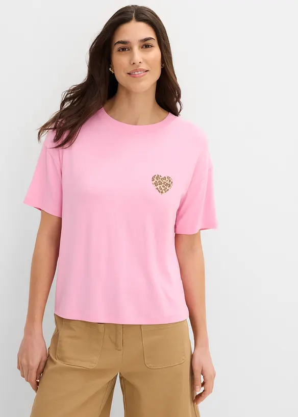 T-shirt raccourci &agrave; &eacute;paules descendues, bonprix
