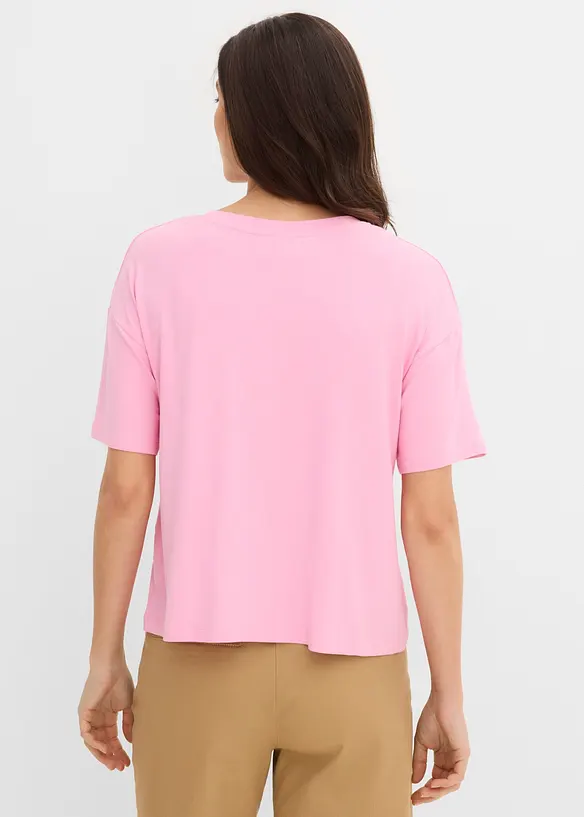 T-shirt raccourci &agrave; &eacute;paules descendues, bonprix