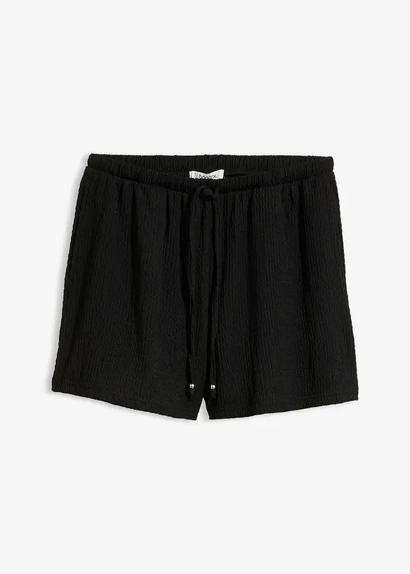 Short en cr&ecirc;pe textur&eacute; avec taille &eacute;lastiqu&eacute;e, bonprix