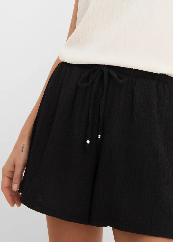 Short en cr&ecirc;pe textur&eacute; avec taille &eacute;lastiqu&eacute;e, bonprix