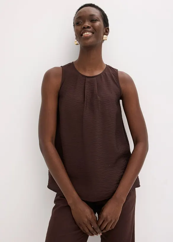 Top fluide sans manches en viscose m&eacute;lang&eacute;e, bonprix