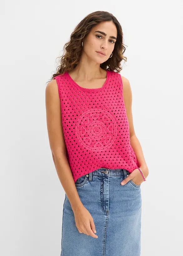 Top en crochet 100% coton, bonprix