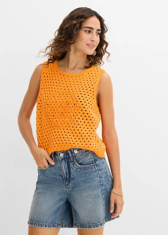 Crochet Top aus reiner Baumwolle, bonprix