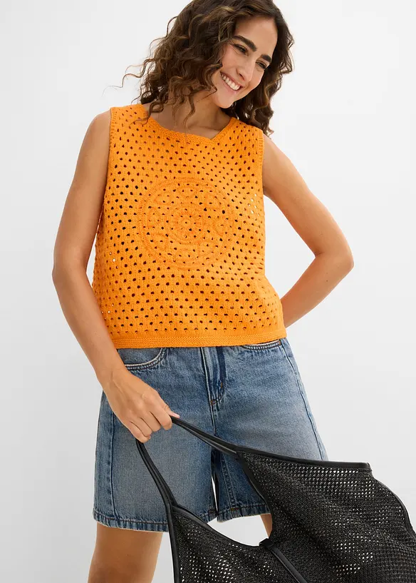 Crochet Top aus reiner Baumwolle, bonprix