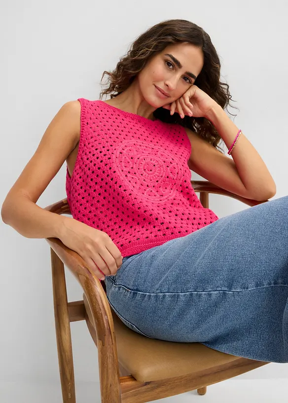 Top en crochet 100% coton, bonprix