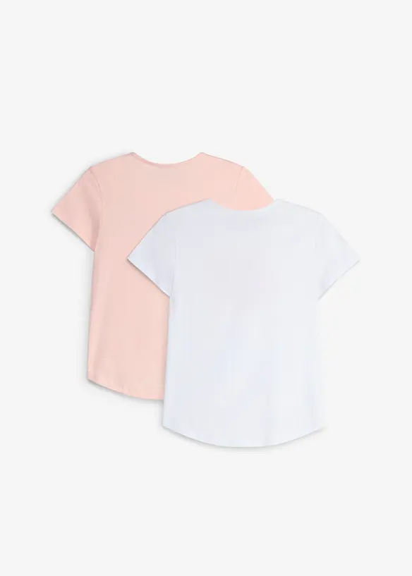 Shirt aus elastischem Bio-Baumwoll-Mix (2er Pack), bonprix