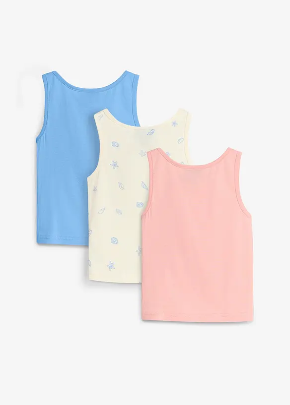 Lot de 3 tops 100% coton, bonprix