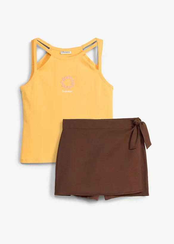 Top et jupe-short 100% coton (ens. 2 pces), bonprix