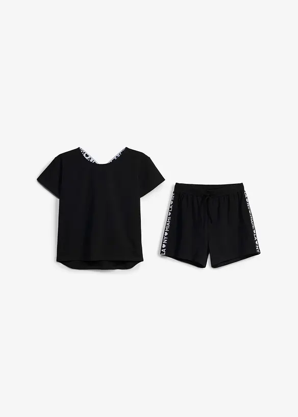 Shirt und Shorts aus elastischem Bio-Baumwoll-Mix (2-tlg.Set), bonprix