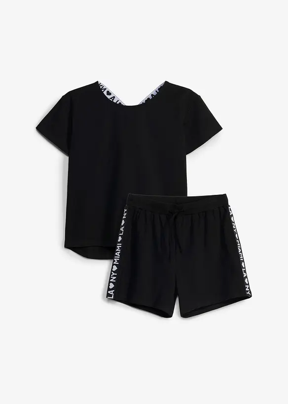 Shirt und Shorts aus elastischem Bio-Baumwoll-Mix (2-tlg.Set), bonprix