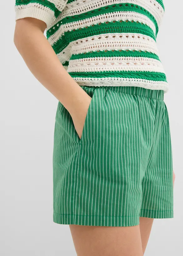 Short 100% coton avec taille &eacute;lastiqu&eacute;e, bonprix