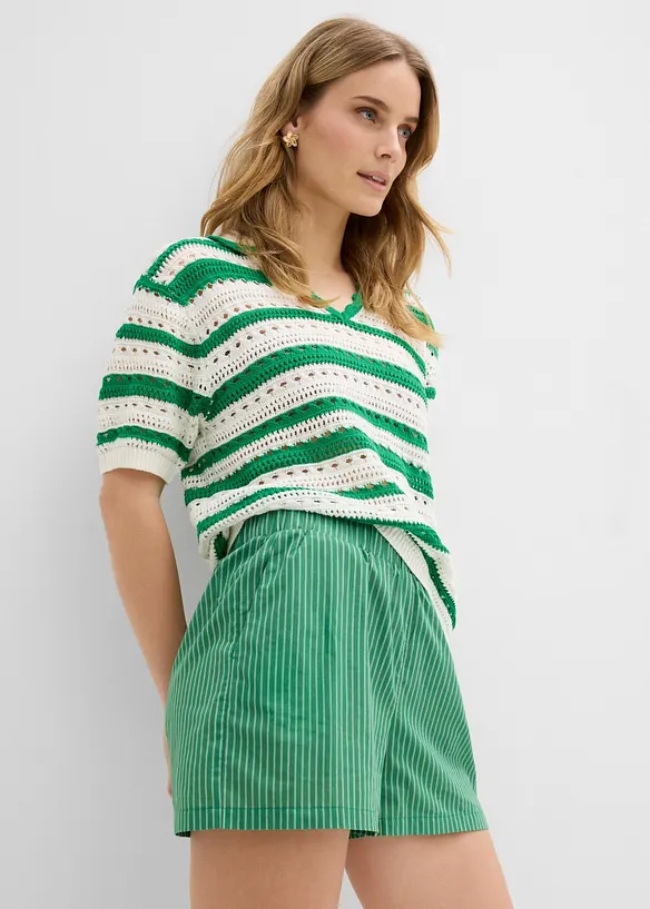 Short 100% coton avec taille &eacute;lastiqu&eacute;e, bonprix