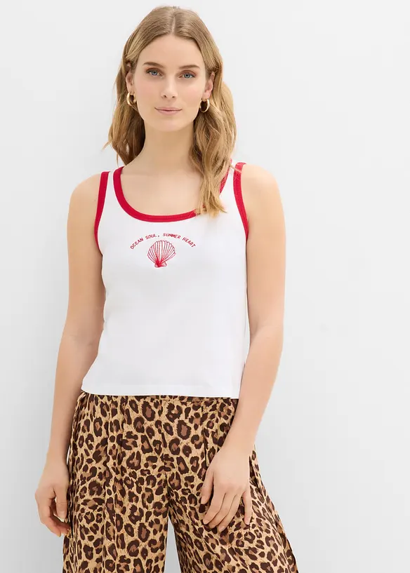 Top c&ocirc;tel&eacute; 100% coton, bonprix