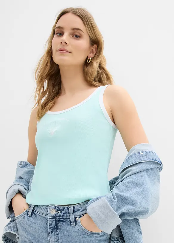 Top c&ocirc;tel&eacute; 100% coton, bonprix
