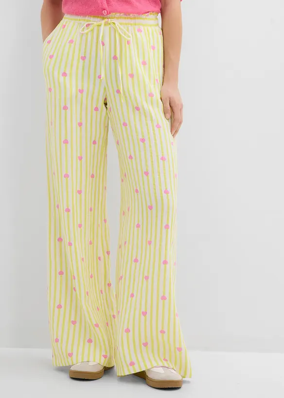 Pantalon taille &eacute;lastiqu&eacute;e en gaze de coton, bonprix
