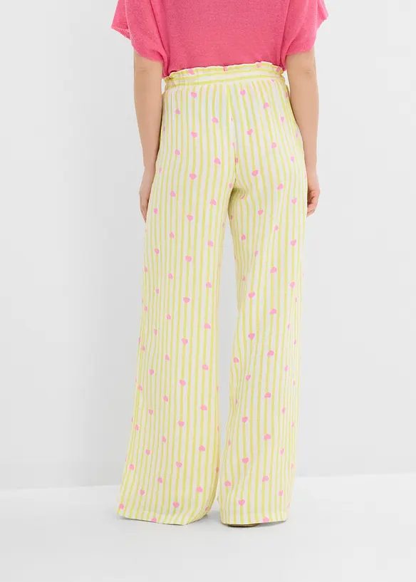 Pantalon taille &eacute;lastiqu&eacute;e en gaze de coton, bonprix